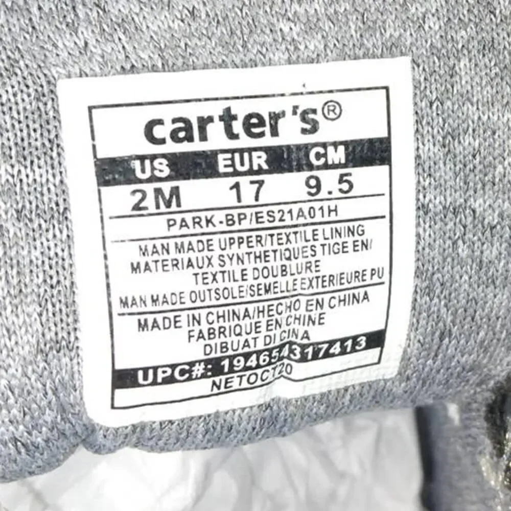 CARTERS PARK-BP Boys Navy Blue Easy Close Sneakers - Size: 2 months